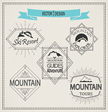 Vector mountain logos and emblems