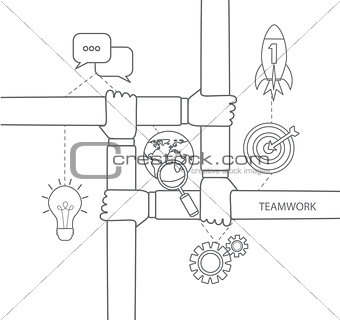teamwork concept linear