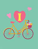 Bicycle concept vintage colour poster.