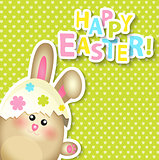 Happy Easter Greeting Card with rabbit