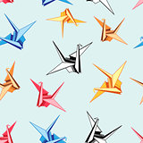 Graphic pattern of origami birds