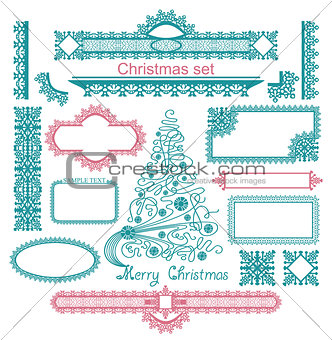 Vector Set of Christmas design elements