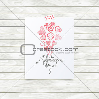 Vector mood board template, valentines day quote
