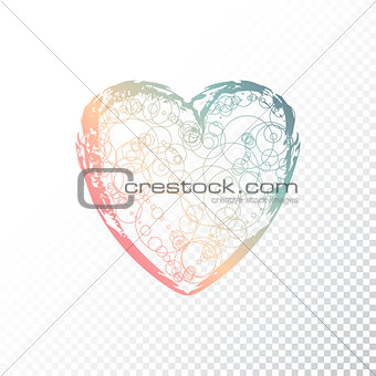 Vector hand drawn ombre heart