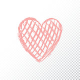 Vector doodle red heart