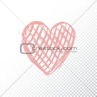 Vector doodle red heart