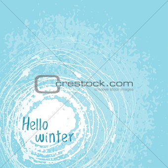 Vector card Hello winter