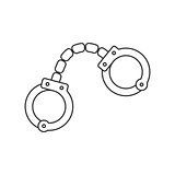 Handcuffs thin line icon