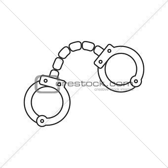 Handcuffs thin line icon