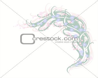Colorful organic floral pattern on white background. EPS10 illustration.
