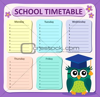 Weekly school timetable subject 4