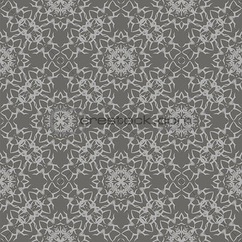 Grey Ornamental Seamless Line Pattern
