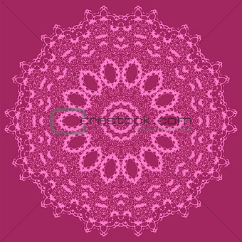 Mandala Isolated on Pink Background
