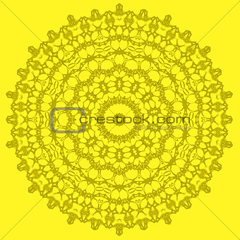 Mandala Isolated on Yellow Background