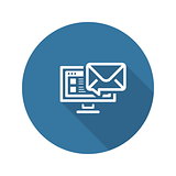 E-mail Marketing Icon. Flat Design.