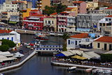 Agios Nikolaos, Crete, Greece. Agios Nikolaos is a picturesque town in the eastern part of the island Crete built on the northwest side of the peaceful bay of Mirabello.