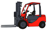 Red small forklifts