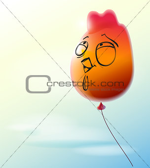 Red air balloon rooster symbol of 2017 by Chinese calendar