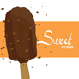 Sweet chocolate ice cream