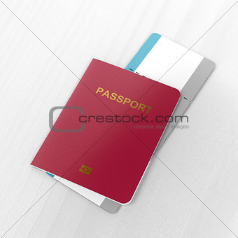 Passport and blank boarding pass