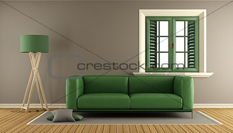 Living room with sofa and window