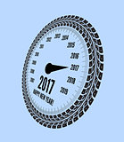 Speedometer 2017 year greeting