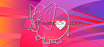 valentine card with elephant