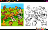 dogs group coloring page