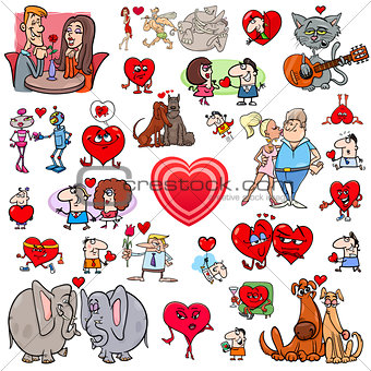 valentine big cartoon set