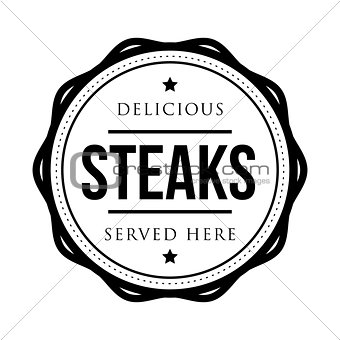 Steaks vintage stamp logo