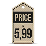 Price tag brown paper vector