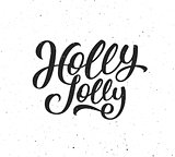 Holly Jolly calligraphic text for Christmas card