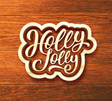 Holly Jolly calligraphic text for Christmas card