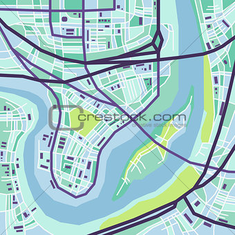 Vector decorative city map