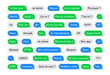 SMS bubbles short messages in French