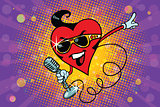 Valentine heart singer in the Elvis style