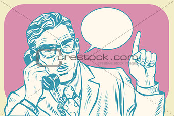 Boss talking on the phone