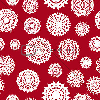Seamless background from a set of snowflakes, vector illustration.