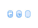 Vector airplane window view icon