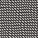 Hand Drawn Line Lattice. Vector Seamless Black and White Pattern.