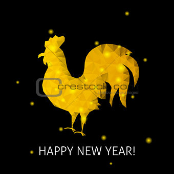 Gold Rooster Happy New Year