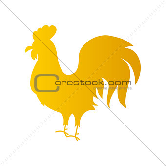 Gold Rooster Silhouette