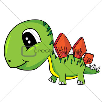 Cute Cartoon  Baby Stegosaurus  Dinosaur