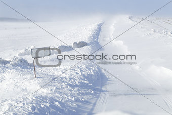 Drifting Snow on a Rural Road