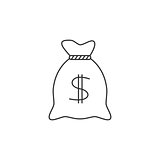 Money bag line icon