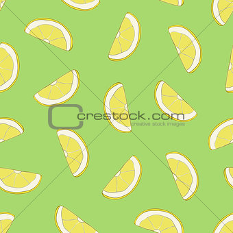 Vector seamless pattern with hand drawn lemon slices.