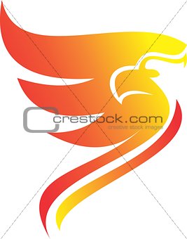 flaming phoenix flying