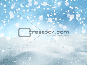 3D Christmas snow background