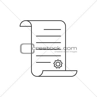 Paper scroll line icon