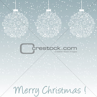 Greeting card with Christmas balls